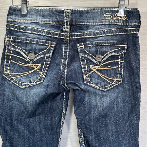 Silver Jeans Womens 26 McKenzie Capri Cotton Stretch Button Flap Pockets - Picture 8 of 14